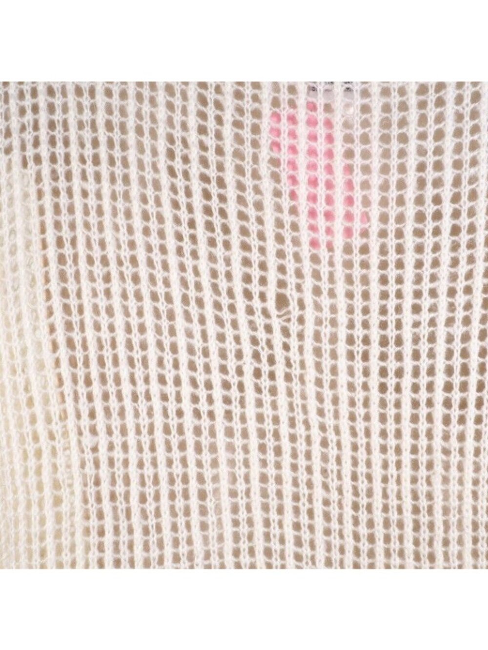 Keren Hart Womens Sweater SIze M Crocheted Ivory Crew Neck Bell Long Sleeve - Picture 6 of 10